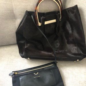 Elie Tahari Pony Hair Handbag in Brown
